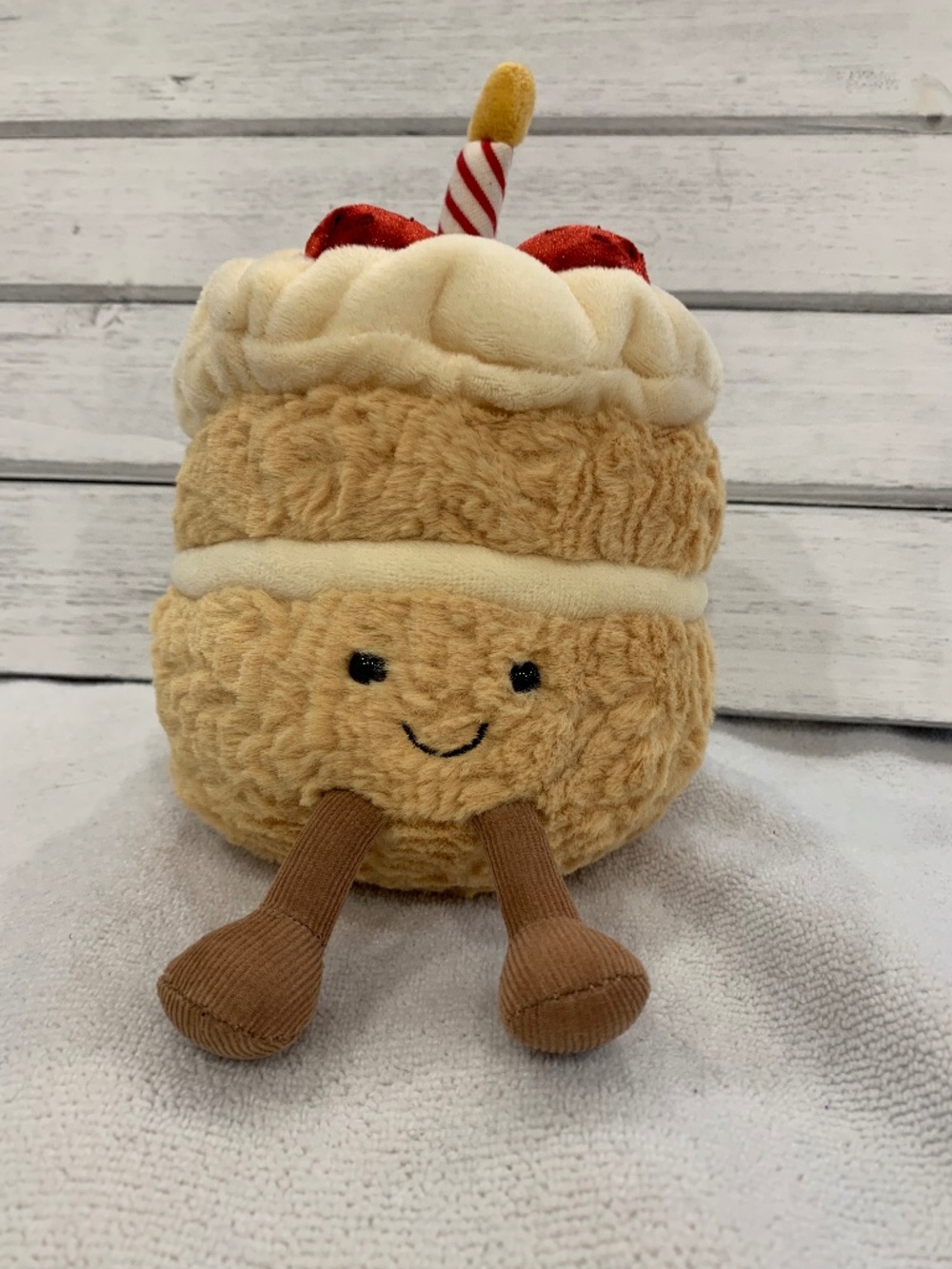 Jellycat Amuseables Birthday Cake Plush Strawberry Candle Collectible Soft Toy